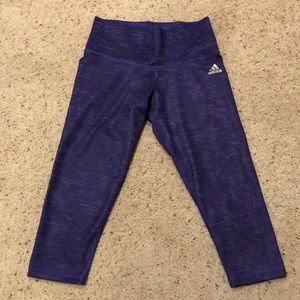 Purple Adidas Climalite workout capris